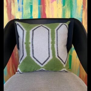 Designer Green and Gray Geometric Throw Pillow